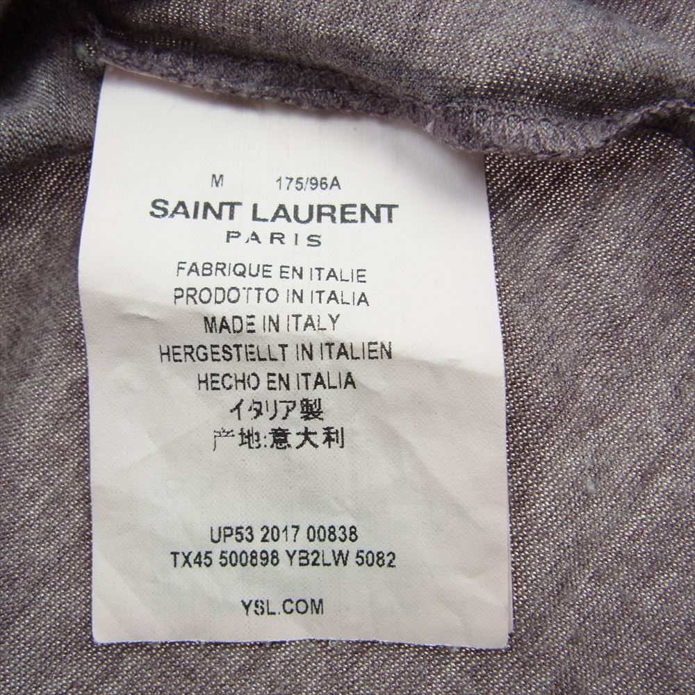 SAINT LAURENT サンローラン 500898 YB2LW PARIS パリ サンダーボルト ロゴ プリント 半袖 Tシャツ パープル系 M【中古】