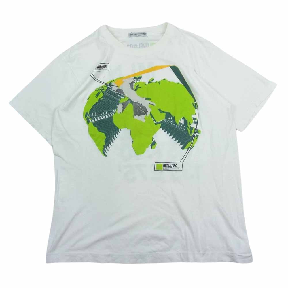 ISSEY MIYAKE イッセイミヤケ ME92JK002 バック プリント 半袖 Tシャツ ホワイト系 ライトグリーン系 F【中古】