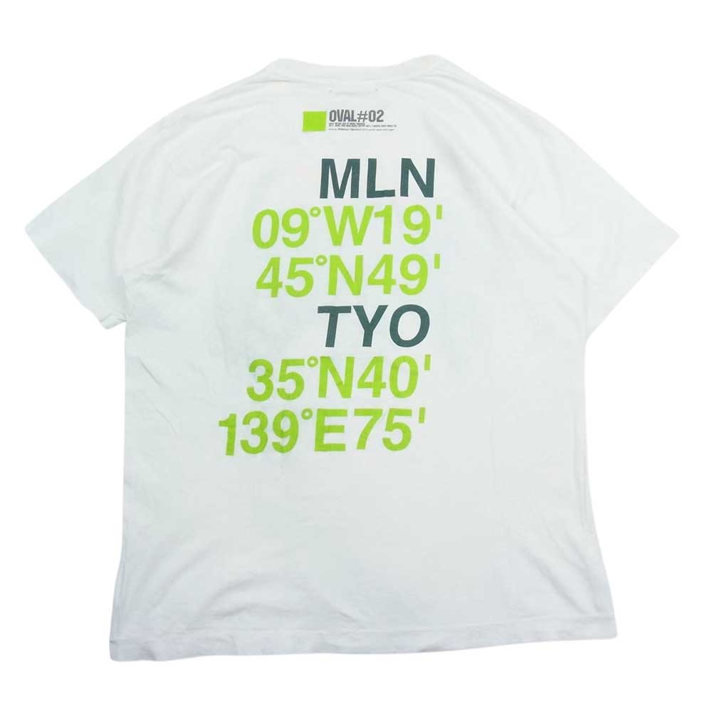 ISSEY MIYAKE イッセイミヤケ ME92JK002 バック プリント 半袖 Tシャツ ホワイト系 ライトグリーン系 F【中古】