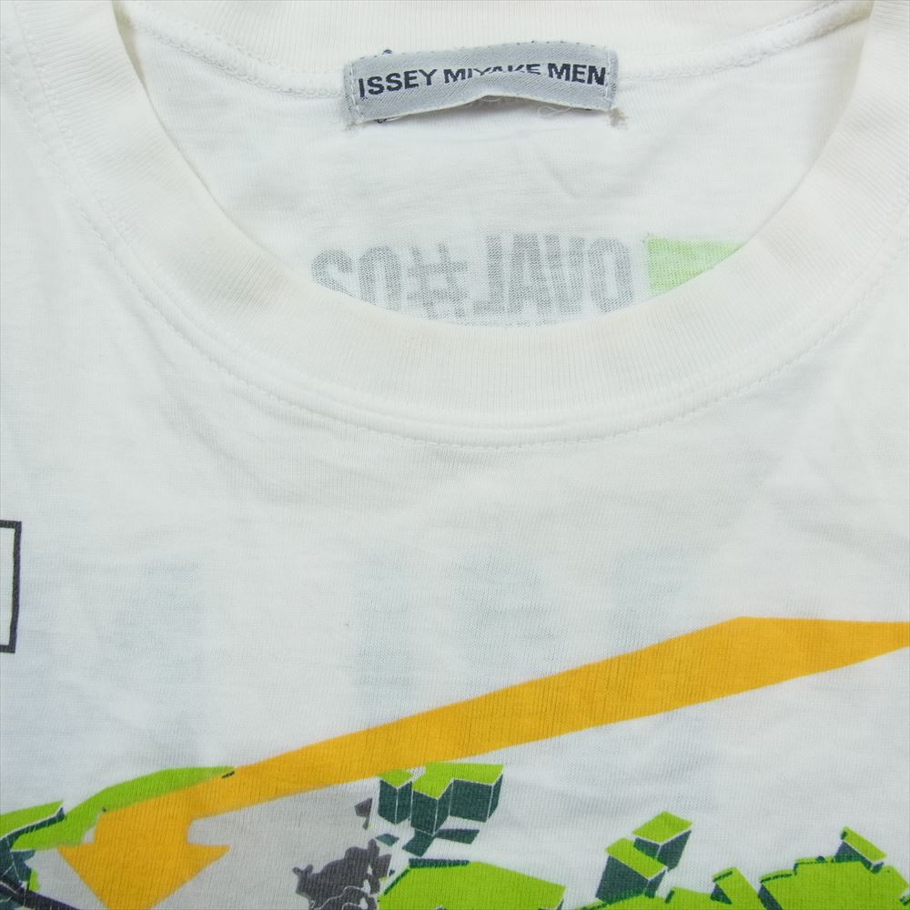 ISSEY MIYAKE イッセイミヤケ ME92JK002 バック プリント 半袖 Tシャツ ホワイト系 ライトグリーン系 F【中古】