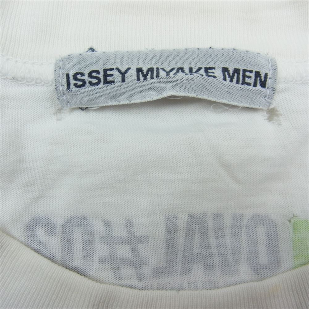 ISSEY MIYAKE イッセイミヤケ ME92JK002 バック プリント 半袖 Tシャツ ホワイト系 ライトグリーン系 F【中古】