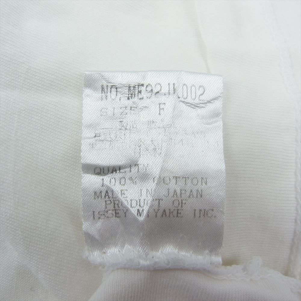 ISSEY MIYAKE イッセイミヤケ ME92JK002 バック プリント 半袖 Tシャツ ホワイト系 ライトグリーン系 F【中古】