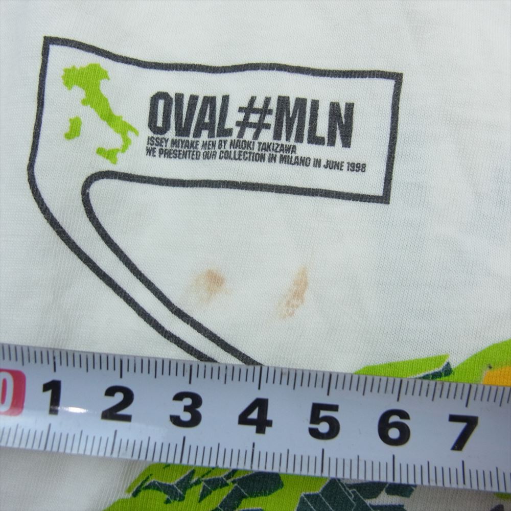 ISSEY MIYAKE イッセイミヤケ ME92JK002 バック プリント 半袖 Tシャツ ホワイト系 ライトグリーン系 F【中古】