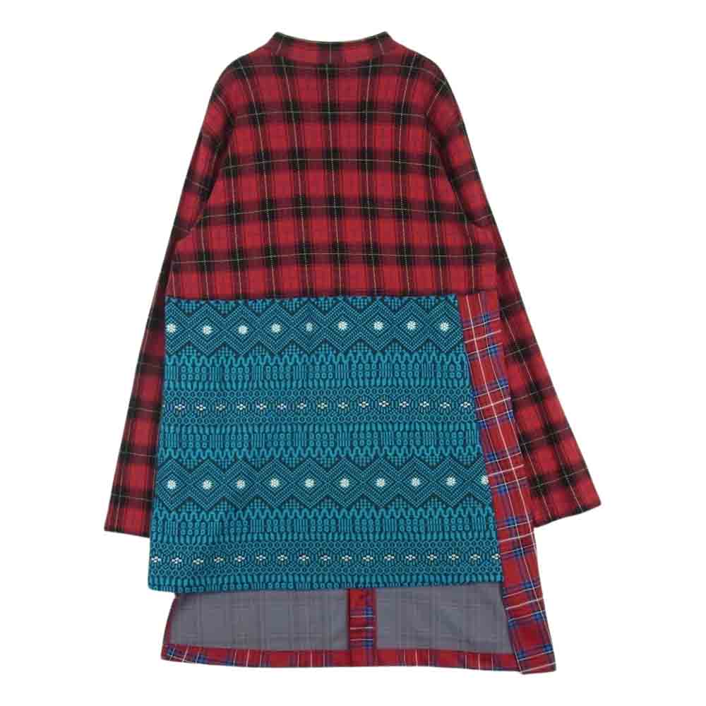 COMME des GARCONS HOMME PLUS コムデギャルソンオムプリュス 20AW PF-T004 素材切替 再構築 クレイジー パターン カーディガン レッド系 M【中古】