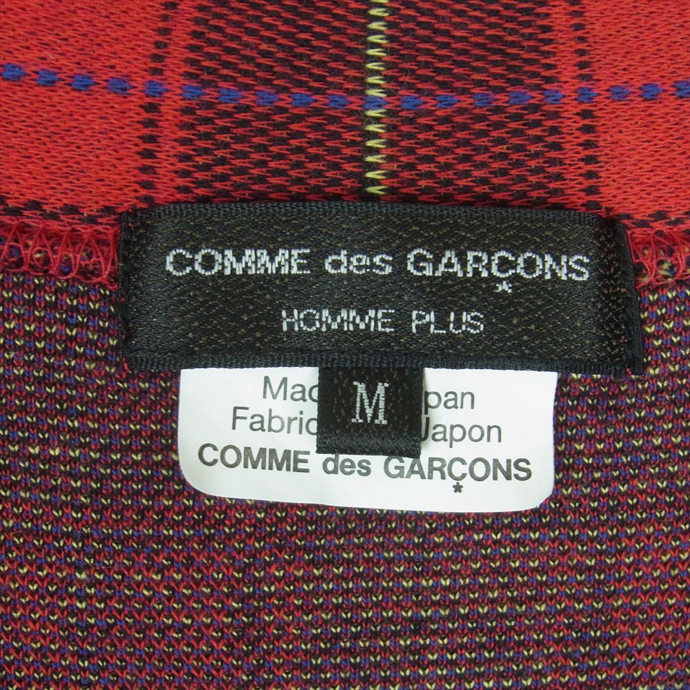 COMME des GARCONS HOMME PLUS コムデギャルソンオムプリュス 20AW PF-T004 素材切替 再構築 クレイジー パターン カーディガン レッド系 M【中古】