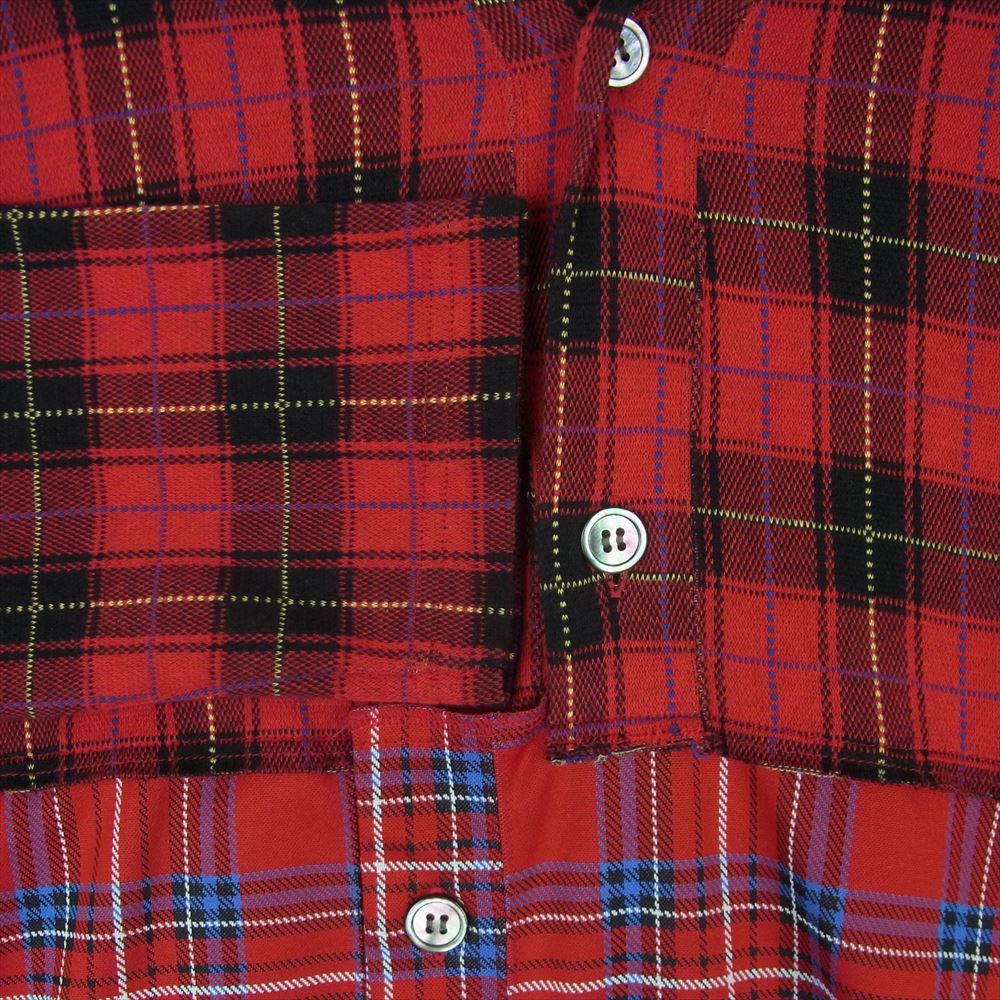 COMME des GARCONS HOMME PLUS コムデギャルソンオムプリュス 20AW PF-T004 素材切替 再構築 クレイジー パターン カーディガン レッド系 M【中古】