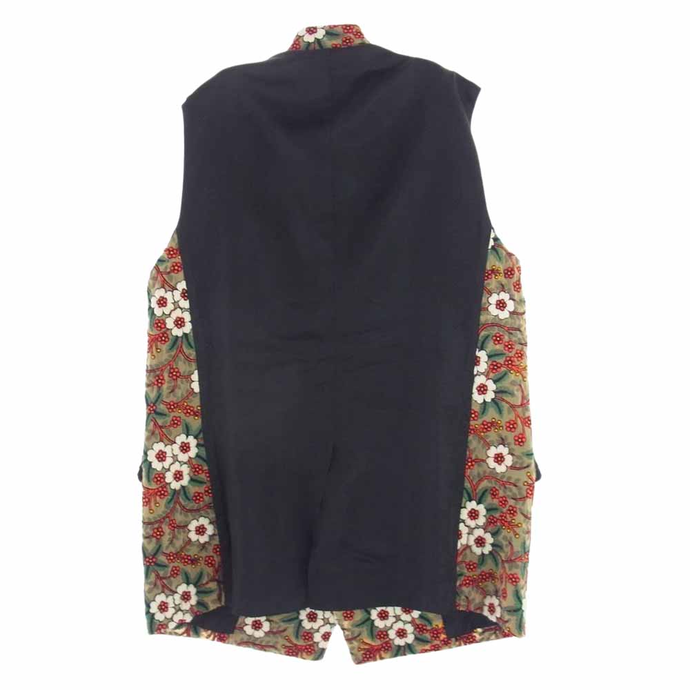COMME des GARCONS HOMME PLUS コムデギャルソンオムプリュス 18SS PA-V002 DISCO期 ディスコ期 花柄刺繍 前身切替 スタンドカラー ベスト ベージュ系 S【中古】