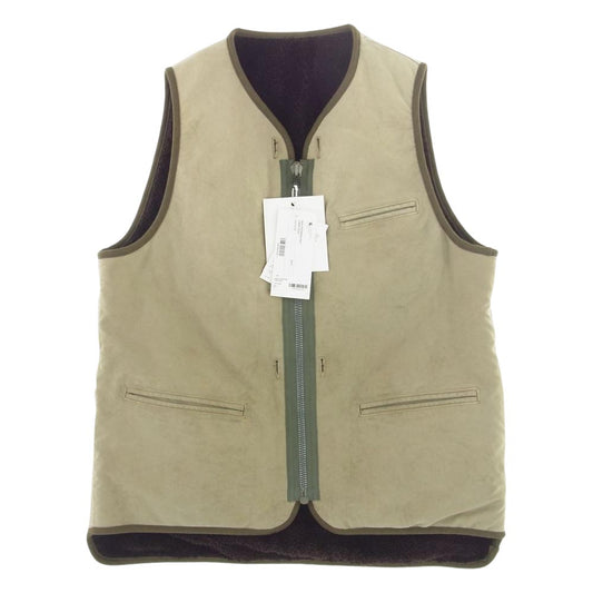 VISVIM ビズビム 23SS 0523905013001 CONTRARY DEPT LINER VEST コントラリー デプト ライナー リバーシブル ボア ベスト オリーブ系 2【美品】【中古】