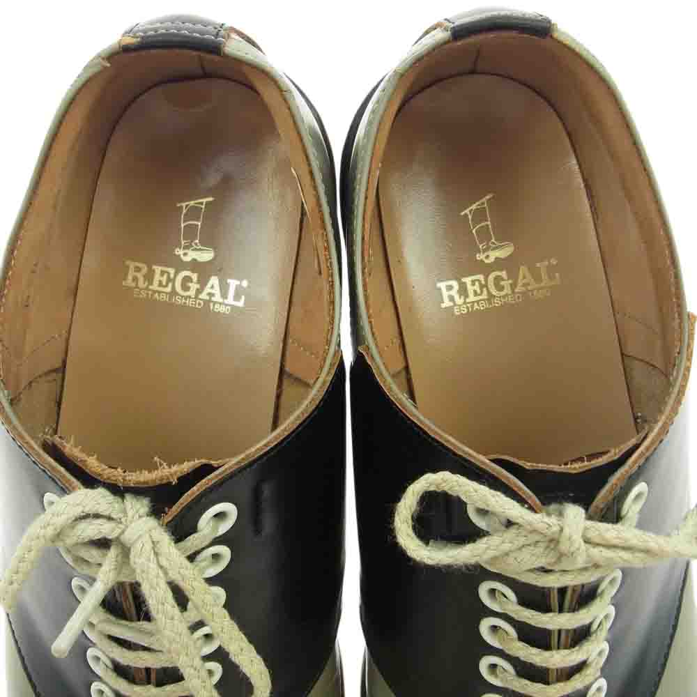 REGAL リーガル 2051Ｎ レースアップ オックスフォード サドル シューズ カーキ系 ブラック系 25.5cm【中古】