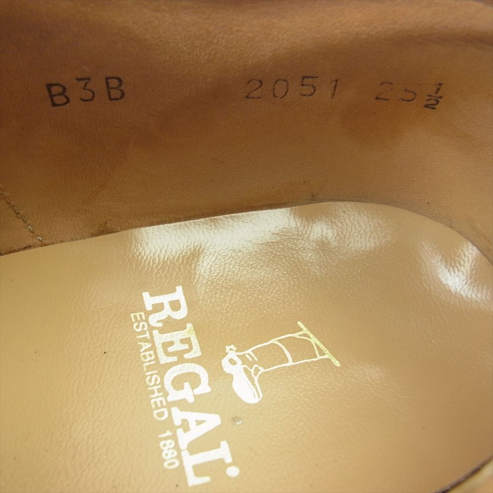 REGAL リーガル 2051Ｎ レースアップ オックスフォード サドル シューズ カーキ系 ブラック系 25.5cm【中古】