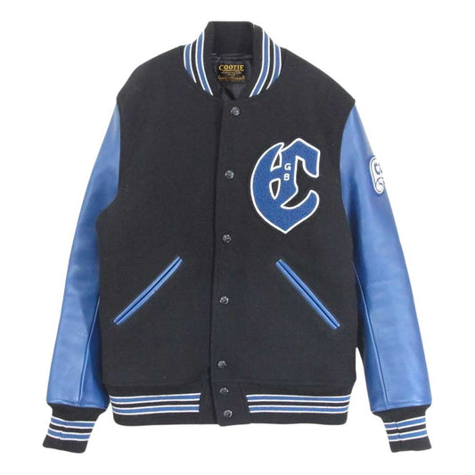 COOTIE クーティー CTE-16A218 1st. PLACE JACKET 袖レザー メルトン スタジャン スタジアム ジャケット ブラック系 M【美品】【中古】
