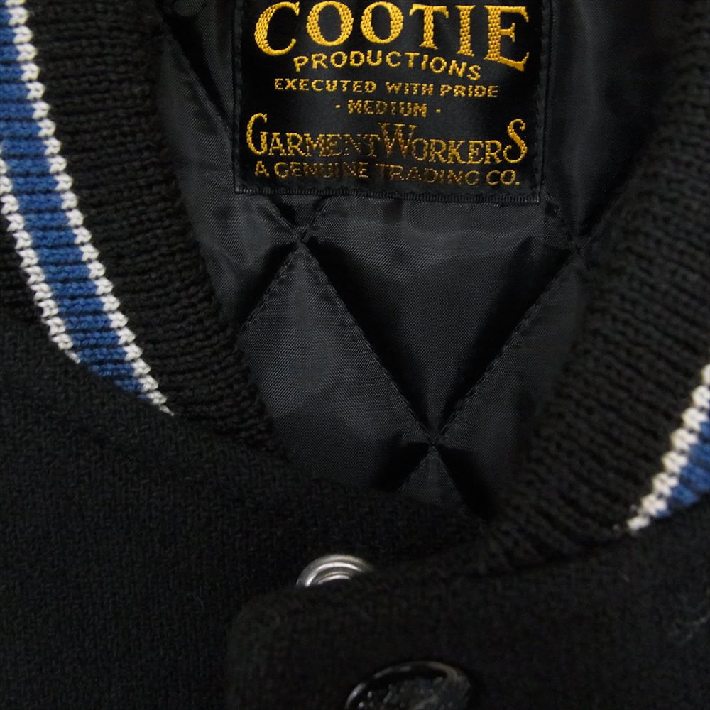 COOTIE クーティー CTE-16A218 1st. PLACE JACKET 袖レザー メルトン スタジャン スタジアム ジャケット ブラック系 M【美品】【中古】