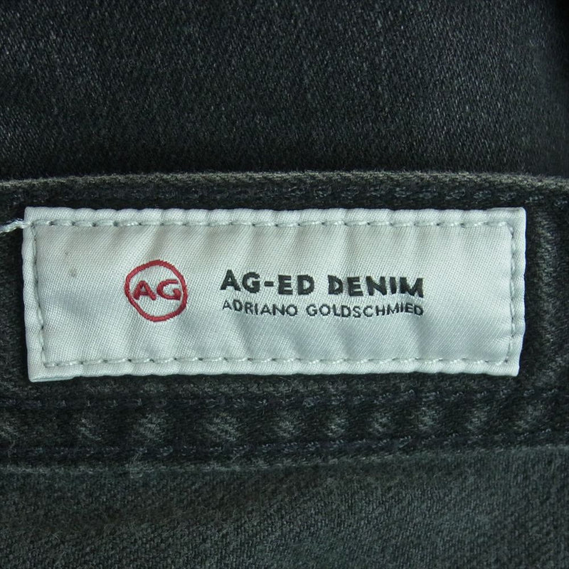 AG エージー 1783LBK リペア加工 ストレート ブラック デニム パンツ メキシコ製 ブラック系 30R【美品】【中古】