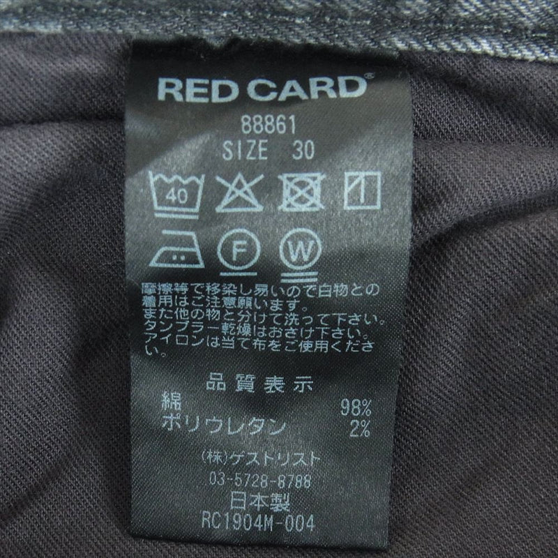 レッドカード Rhythm リズム スリム ストレート テーパード デニム パンツ 日本製 グレー系 30【中古】