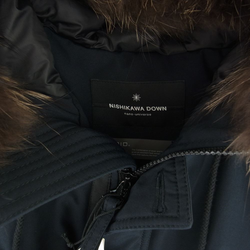 nano universe ナノユニバース NUC12DWW006TS nishikawa DOWN 西川ダウン HYBRID ハイブリッド アークティック ダウンジャケット ネイビー系【極上美品】【中古】