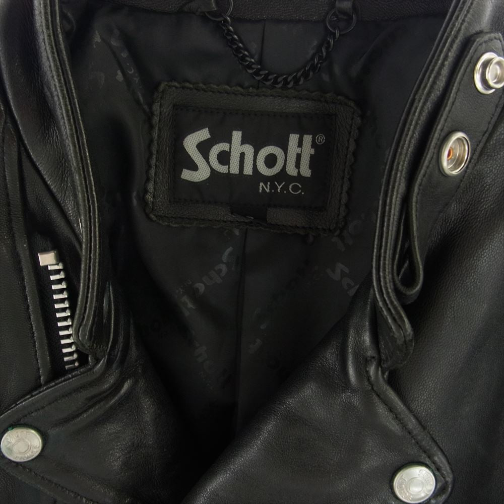 schott ショット 3181058 FREAK'S STORE フリークスストア 別注 シープスキン ダブル ライダース ジャケット ブラック系 S【極上美品】【中古】