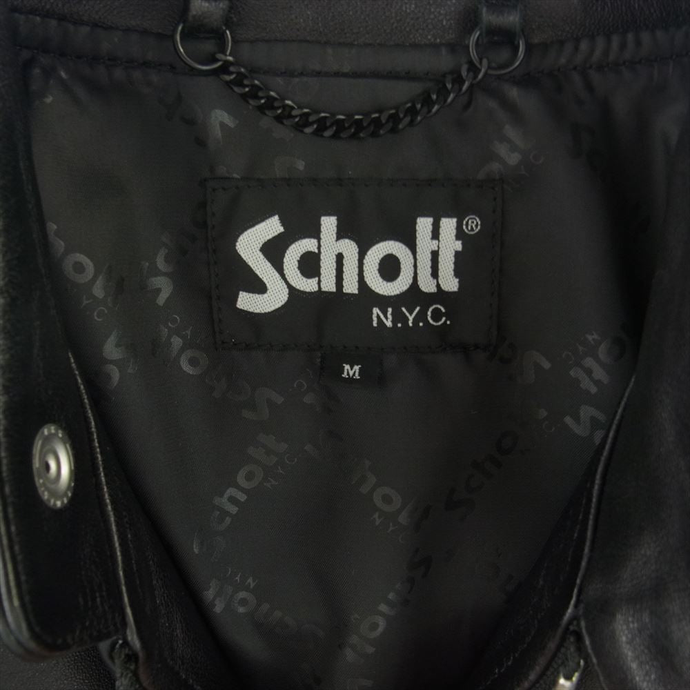 schott ショット 3111052 70s SINGLE RIDERS シープスキン シングル ライダース ジャケット ブラック系 M【新古品】【未使用】【中古】