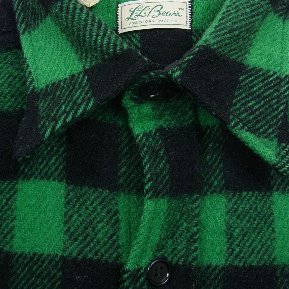 L.L.Bean エルエルビーン ヴィンテージ 60s 筆記体白タグ ブロックチェック シャツ ブラック系 グリーン系【中古】