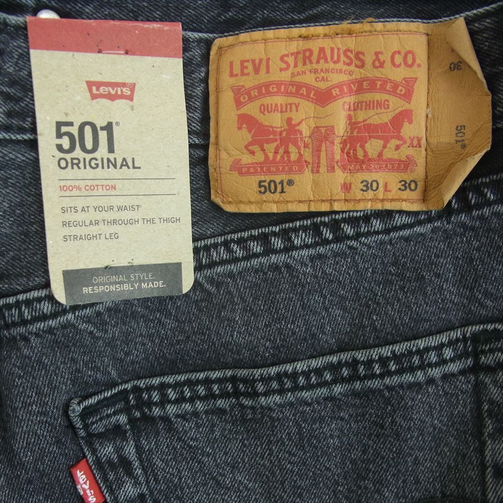 Levi's リーバイス 5013370 501 ORIGINAL FIT 加工 ブラック デニム パンツ ジーンズ エジプト製 グレー系 W30 L30【新古品】【未使用】【中古】