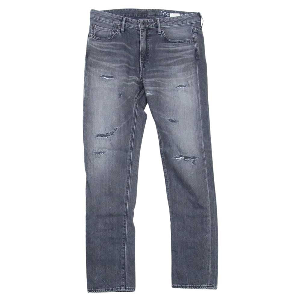 ジャパンブルージーンズ J11150R01 ダメージ リペア 加工 ストレート デニム パンツ ブラック系 30【美品】【中古】