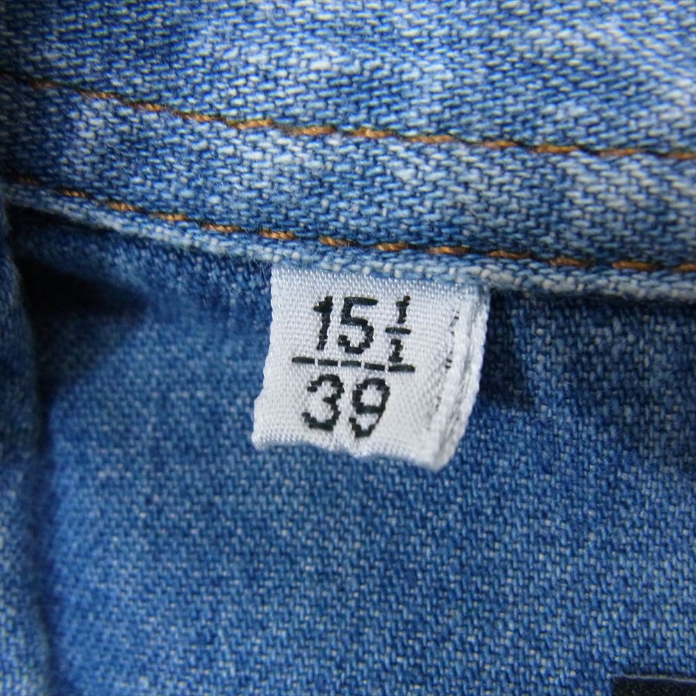 DOLCE&GABBANA ドルチェアンドガッバーナ G5832D ウォッシュ加工 デニム ウエスタン 長袖 シャツ インディゴブルー系 39【中古】