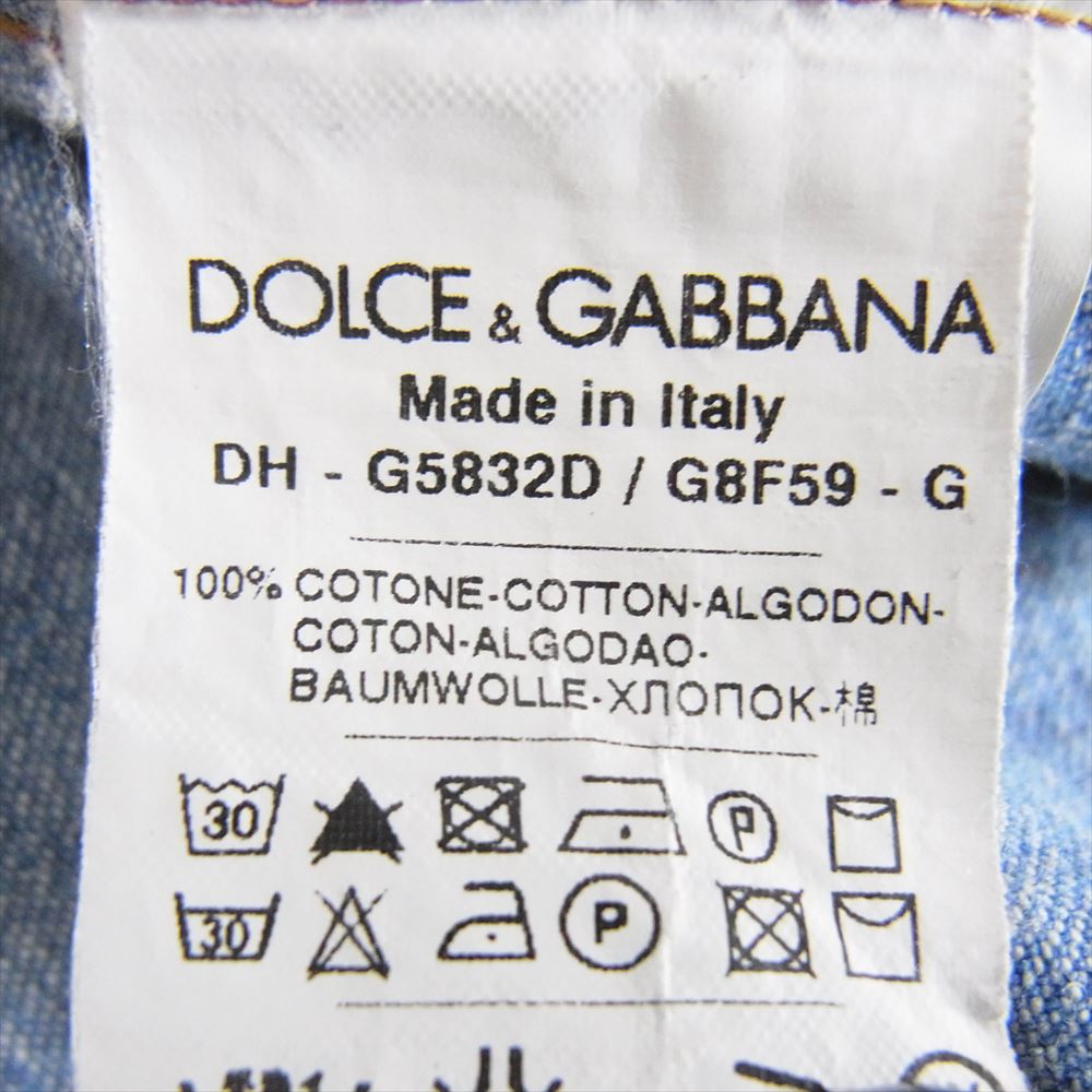 DOLCE&GABBANA ドルチェアンドガッバーナ G5832D ウォッシュ加工 デニム ウエスタン 長袖 シャツ インディゴブルー系 39【中古】