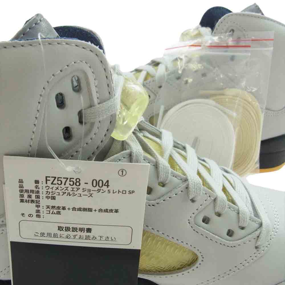 NIKE ナイキ FZ5758-004 × A Ma Maniere アママニエール WMNS Air Jordan 5 Retro SP ウィメンズ エアジョーダン5 レトロ スニーカー ホワイト系 ブラック系 ブルー系 27.5cm【新古品】【未使用】【中古】