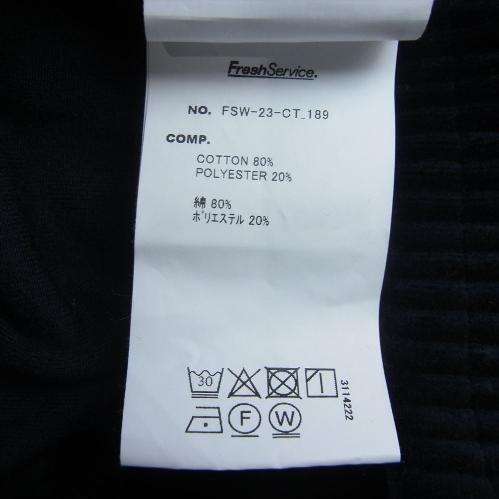 フレッシュサービス FSW-23-CT-189 VELOUR JERSEY BLOUSON ベロア ジャージー ジップアップ ブルゾン ジャケット ネイビー系 L【中古】