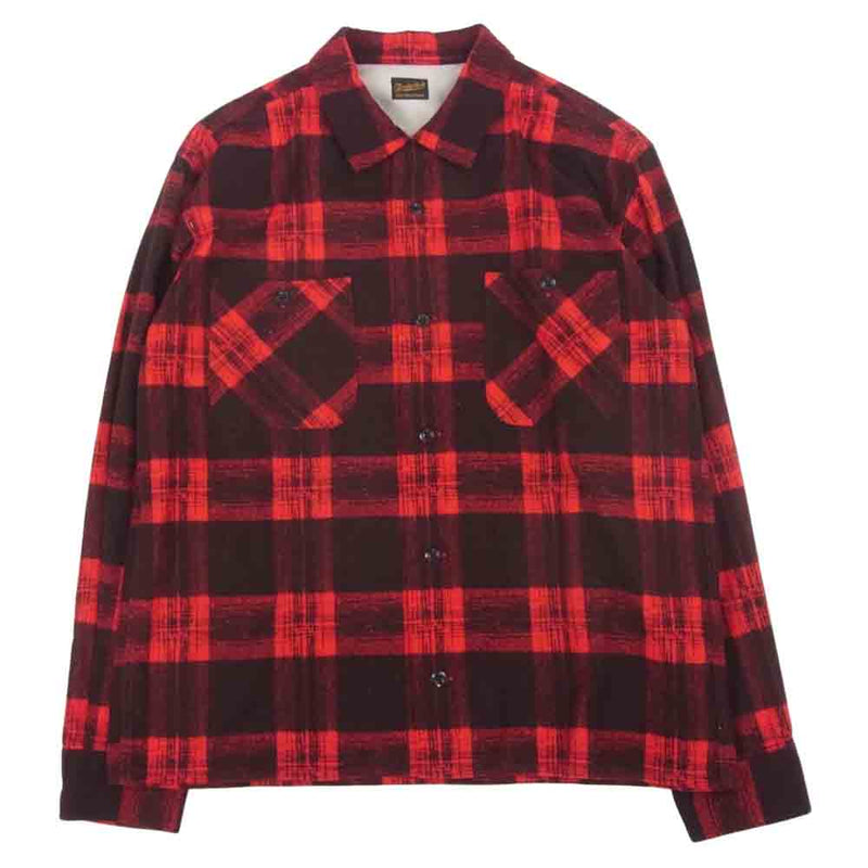 TENDERLOIN テンダーロイン PRINT FLANNEL CHECK SHT RED プリント フランネル シャツ ジャケット レッド系 M【中古】