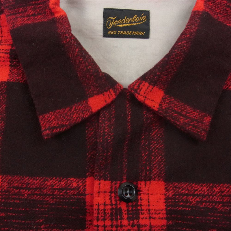 TENDERLOIN テンダーロイン PRINT FLANNEL CHECK SHT RED プリント フランネル シャツ ジャケット レッド系 M【中古】