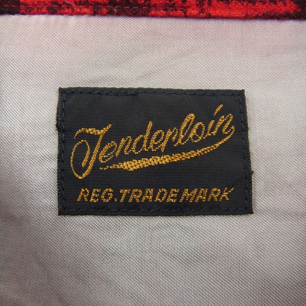 TENDERLOIN テンダーロイン PRINT FLANNEL CHECK SHT RED プリント フランネル シャツ ジャケット レッド系 M【中古】