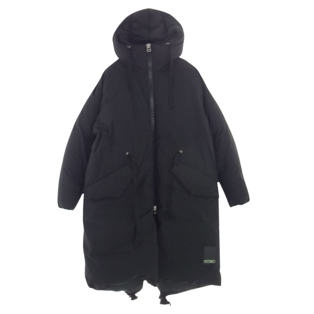 オーエーエムシー 21AW OAMT442301 INFLATE PARKA ロゴパッチ フード付き ダウンコート ダウンジャケット ブラック系 S【中古】