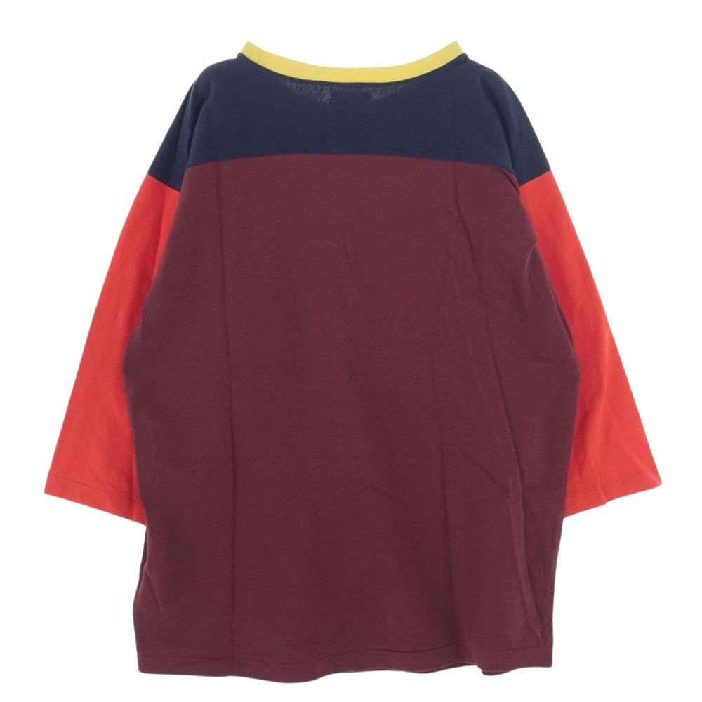 The REAL McCOY'S ザリアルマッコイズ MULTI TONE FOOTBALL TEE フットボール Tシャツ ワインレッド系 40【中古】