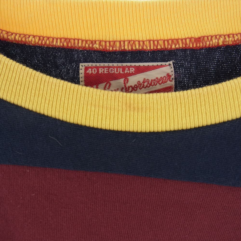 The REAL McCOY'S ザリアルマッコイズ MULTI TONE FOOTBALL TEE フットボール Tシャツ ワインレッド系 40【中古】