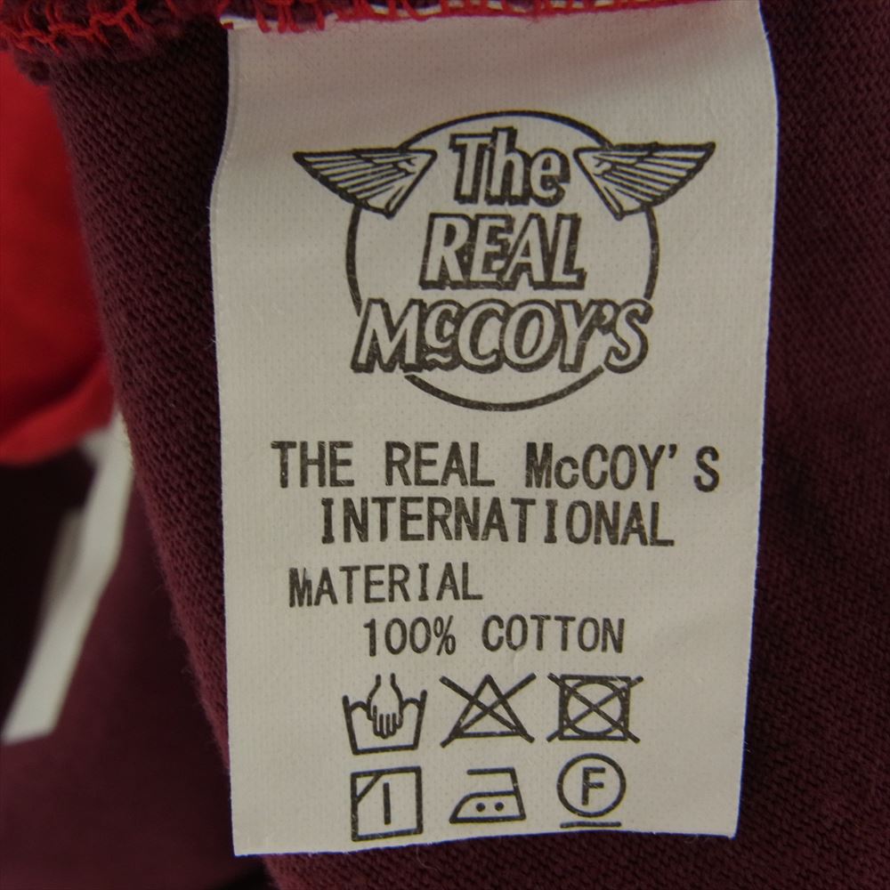 The REAL McCOY'S ザリアルマッコイズ MULTI TONE FOOTBALL TEE フットボール Tシャツ ワインレッド系 40【中古】