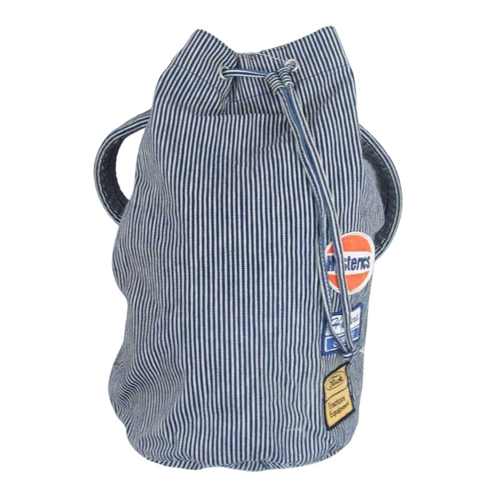 HYSTERIC GLAMOUR ヒステリックグラマー HYSTERICS ヒステリックス ワッペン ヒッコリー ストライプ 巾着 リュック インディゴブルー系【中古】