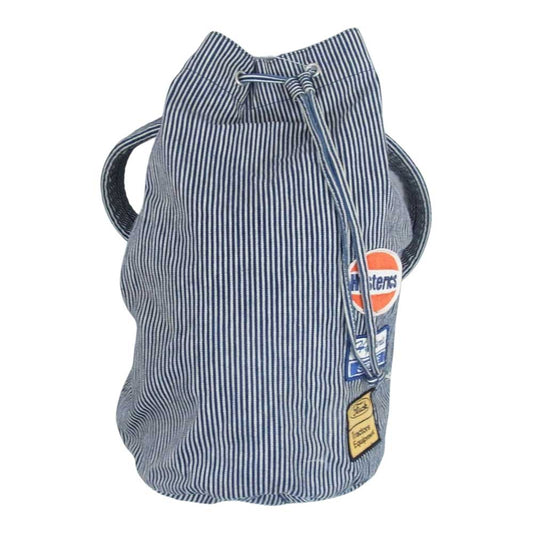 HYSTERIC GLAMOUR ヒステリックグラマー HYSTERICS ヒステリックス ワッペン ヒッコリー ストライプ 巾着 リュック インディゴブルー系【中古】