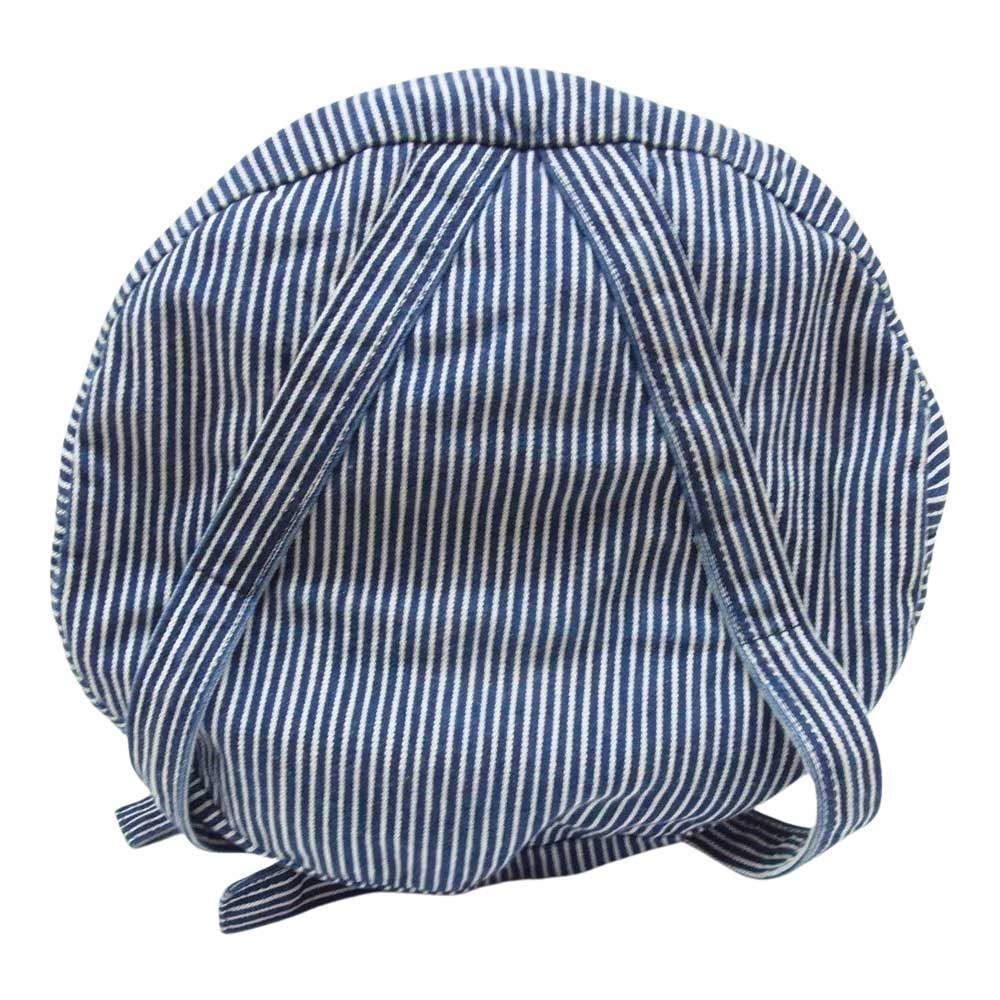 HYSTERIC GLAMOUR ヒステリックグラマー HYSTERICS ヒステリックス ワッペン ヒッコリー ストライプ 巾着 リュック インディゴブルー系【中古】