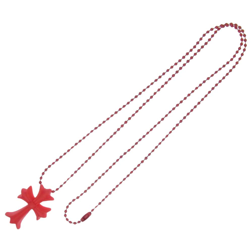 CHROME HEARTS クロムハーツ（原本無） RUBBER CH CRS SML ラバー スモール CHクロス ボールチェーン ネックレス レッド系【中古】