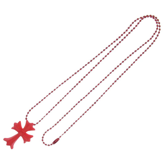 CHROME HEARTS クロムハーツ（原本無） RUBBER CH CRS SML ラバー スモール CHクロス ボールチェーン ネックレス レッド系【中古】