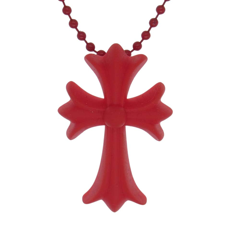 CHROME HEARTS クロムハーツ（原本無） RUBBER CH CRS SML ラバー スモール CHクロス ボールチェーン ネックレス レッド系【中古】