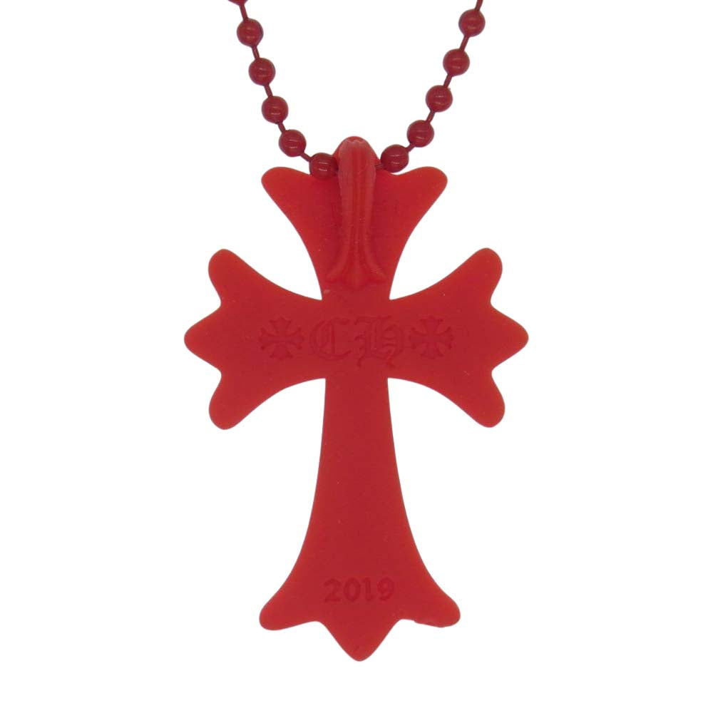 CHROME HEARTS クロムハーツ（原本無） RUBBER CH CRS SML ラバー スモール CHクロス ボールチェーン ネックレス レッド系【中古】