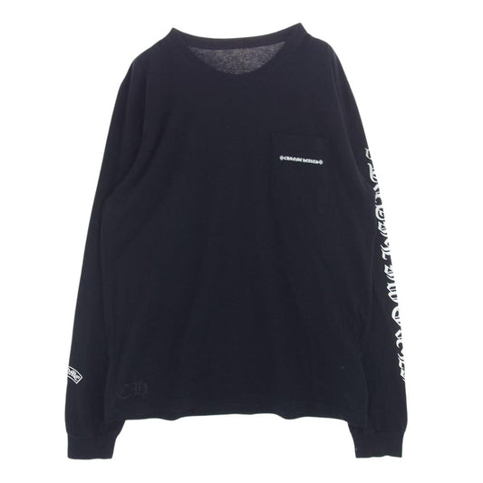 CHROME HEARTS クロムハーツ（原本無） 国内正規品 Lサイズ FUCK YOU ファックユー Back Scroll L/S Tee バックスクロールラベル 袖ロゴ ロングスリーブ 長袖 Tシャツ ブラック系 L【中古】