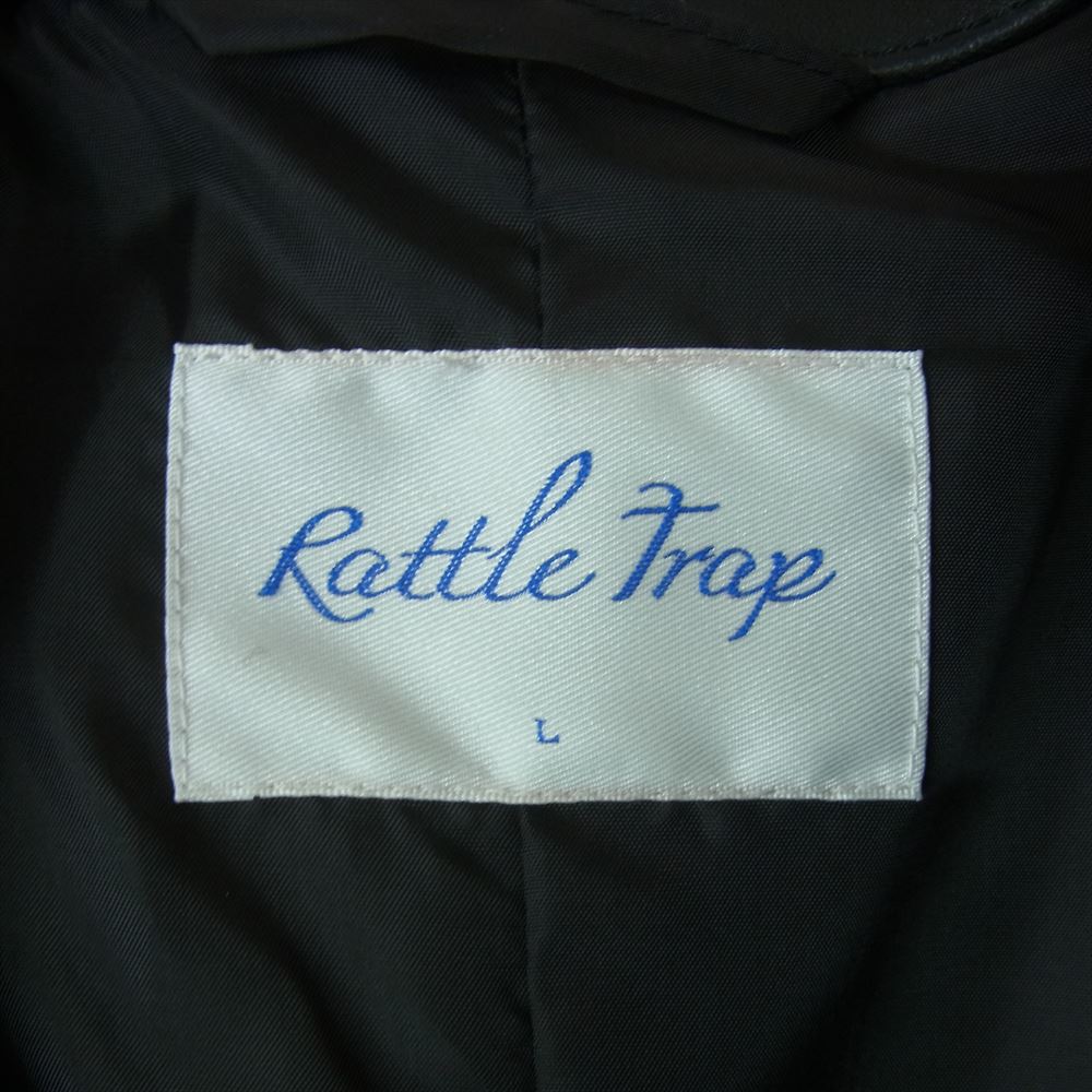 RATTLE TRAP ラトルトラップ M0591L JM201 ラムレザー シングル ライダース ジャケット 中国製 ブラック系 L【中古】