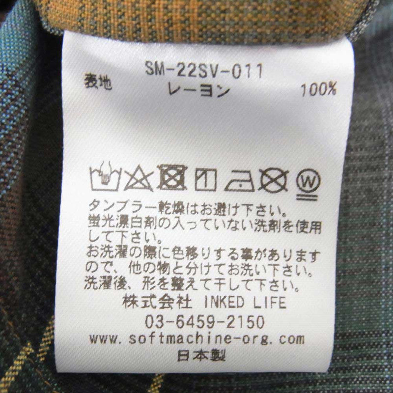 Softmachine ソフトマシーン SM-22SV-011 オンブレチェック 長袖 シャツ ブラウン系 XL【中古】