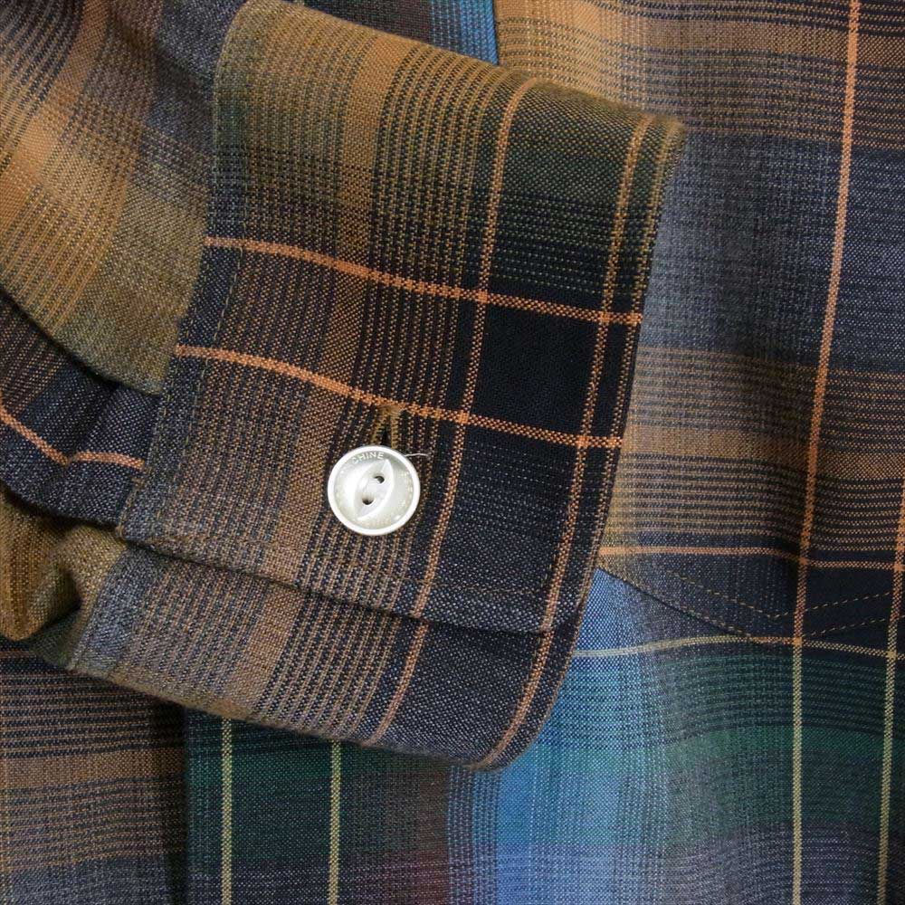 Softmachine ソフトマシーン SM-22SV-011 オンブレチェック 長袖 シャツ ブラウン系 XL【中古】