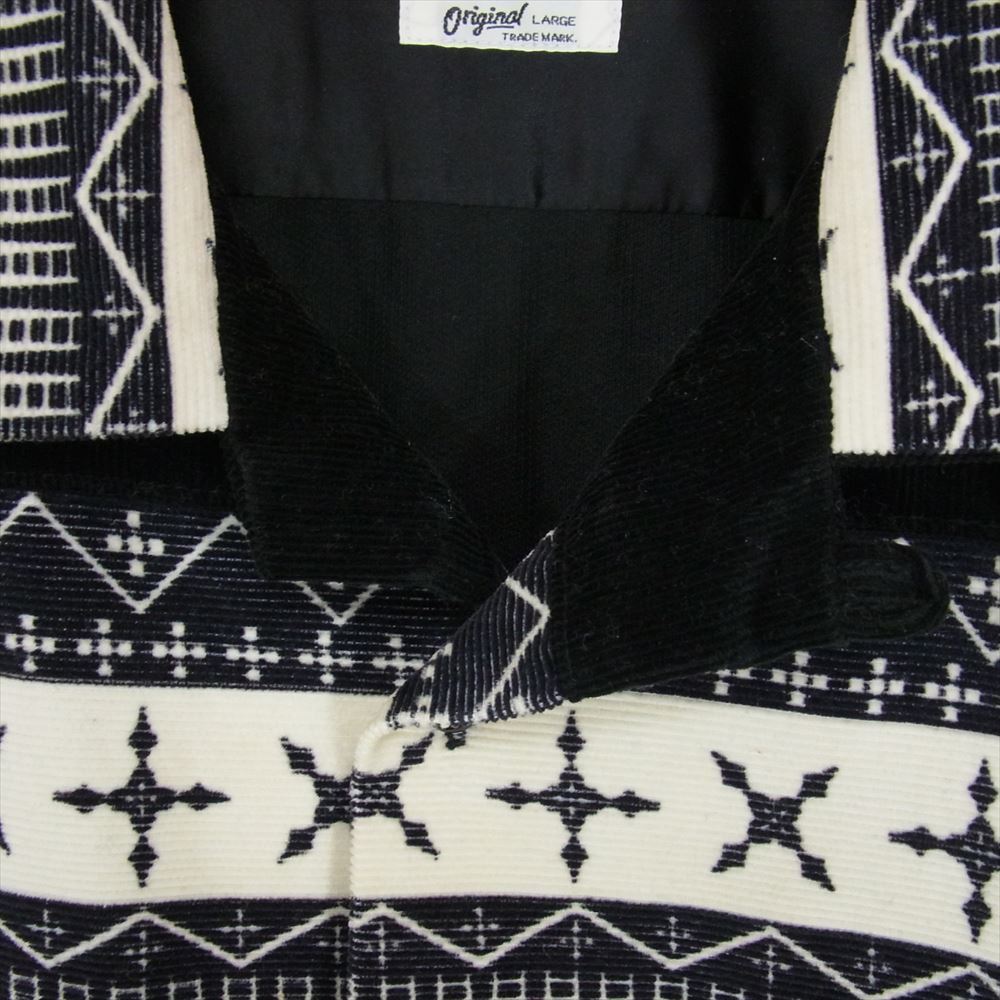 RATS ラッツ 09’RCS-0903 ネイティブ柄 プリント コーデュロイ オープンカラー 長袖 シャツ ブラック系 L【中古】