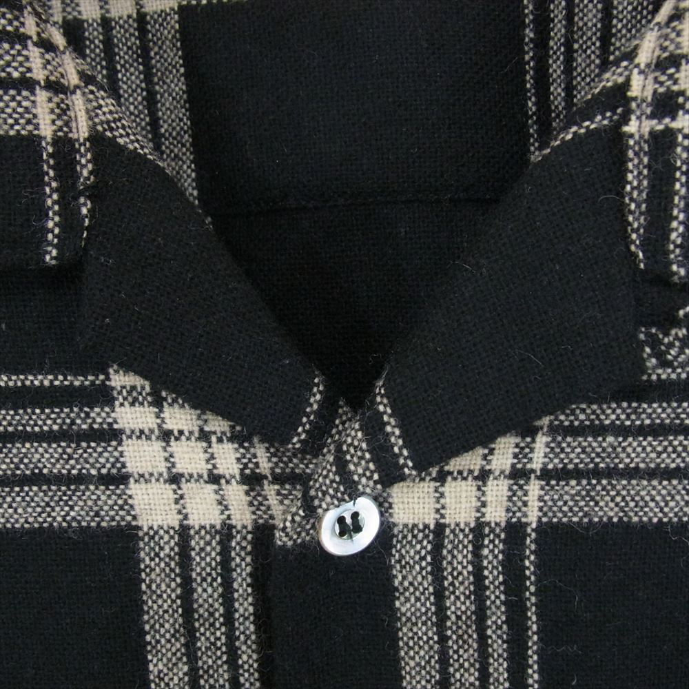 RATS ラッツ 10' RS-1101 ウール オープンカラー チェック 長袖 シャツ ブラック系 M【中古】