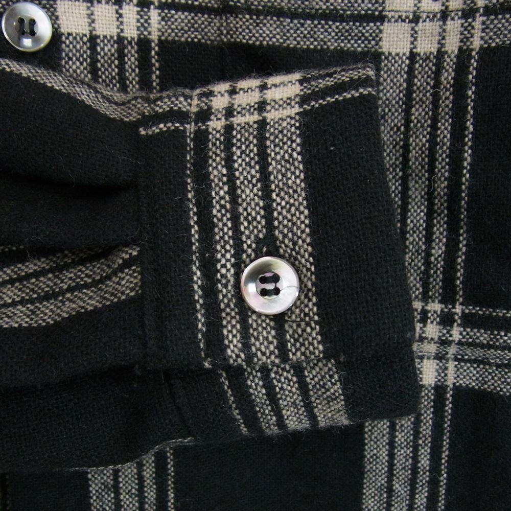 RATS ラッツ 10' RS-1101 ウール オープンカラー チェック 長袖 シャツ ブラック系 M【中古】