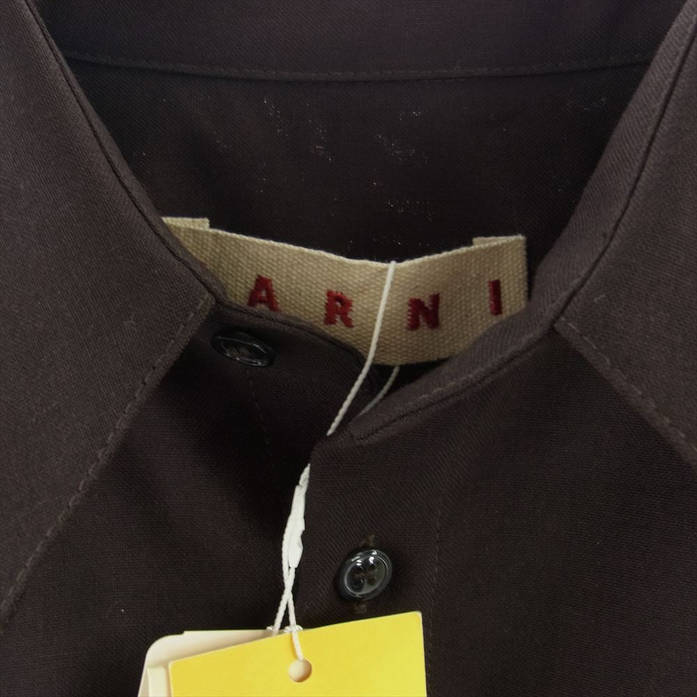 MARNI マルニ CUMU0061A1 WOOL TROPICAL SHIRT ウールトロピカルシャツ ブラウン系 44【新古品】【未使用】【中古】